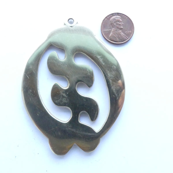 Adinkara Pendants, Brass, Nyame Ye Ohene, Extra Large, 75mm long