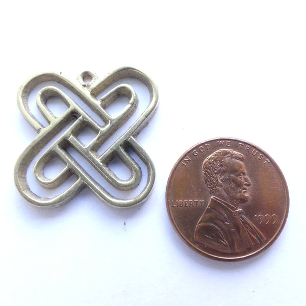 Adinkara Pendants, Brass, Kramo Bone, 22mm long