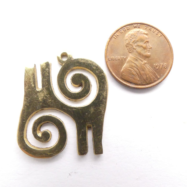 Adinkara Pendants, Brass, Kwatakye Atiko, Medium, 27mm long