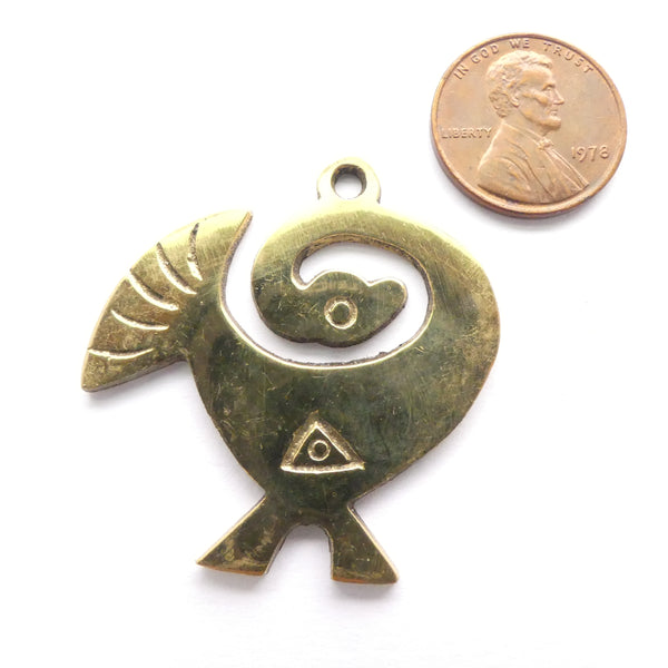 Adinkara Pendants, Brass, Kwatkye, Large 40mm