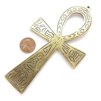 Ankh, or "Key of Life" Pendants, Brass, Extra-Large Pendants,  5.25 Inches long