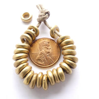 Brass, African Inspired Cast Small Rings, 8mm Diameter, Sets of 25 beads