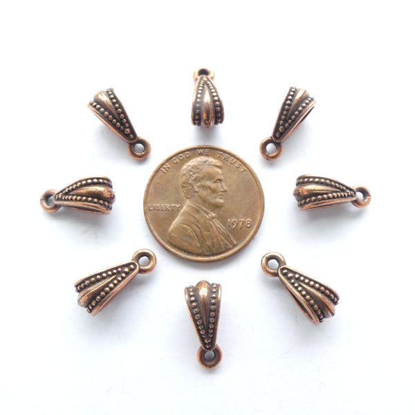 Bail, Copper, 13mm Long Including Loop, Sold Individually