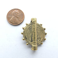 Brass, African-Inspired Round Bead, 23mm Diameter