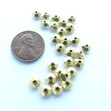 Cast Gold-tone Faceted Rondelles, 3x6mm, Pkg of 30 grams