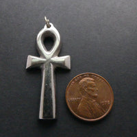Ankh, or "Key of Life" Pendants, Silver, Small, Smooth 40mm long