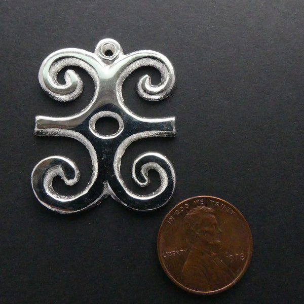 Adinkara Pendants, Silver, Dwennimmen, Large, 27x36mm