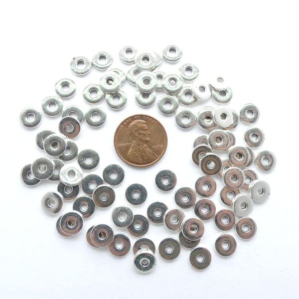 Cast Silver-tone Beads 2x8mm, Set of 50