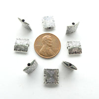 Cast Silver-tone Squares, 10x10, Pkg of 24