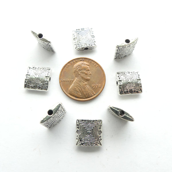 Cast Silver-tone Squares, 10x10, Pkg of 24