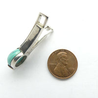 Silver and Turquoise Pendant Deco Style