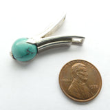 Silver and Turquoise Pendant Deco Style
