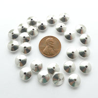 Cast Silver-tone Rondelles, 4x10mm, Set of 20