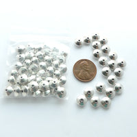 Cast Silver-Tone Smooth Rondelles, 4x8mm, Pkg or 30 grams