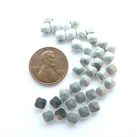 Cast Silver-tone Mini "Chicklets" 3x5mm, Pkg of 30 Grams