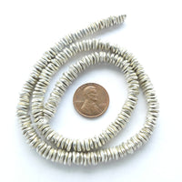 Silver Plated Freeform Disc Strands, 7mm