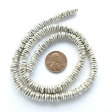 Silver Plated Freeform Disc Strands, 7mm