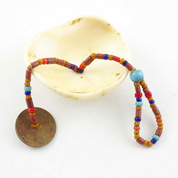 Naga Belt Extender,  Shell & Glass Beads  6” Long