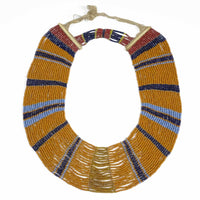 Naga, Bib Necklace of Antique Glass Beads 32”,