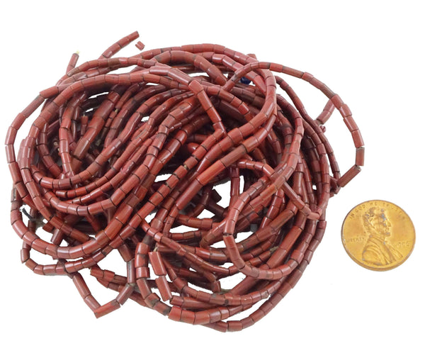 Mizo Glass, Antique Brown Tubes, 3-5x2-3mm, Bags of 41 Grams