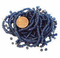 Naga Glass, Antique Cobalt Seed Beads, 1.5-2x2-3mm, Bags of 40 Grams