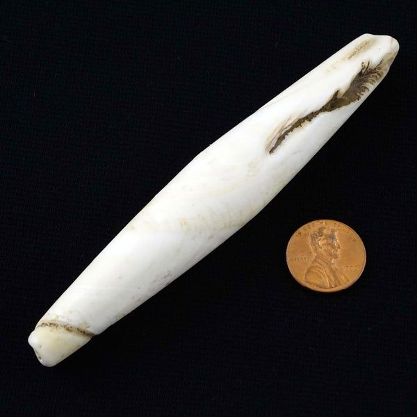 Naga, Shell Bead, Antique Chank Extra Large Elongated Bicone 4 3/4 x 3/4 inches