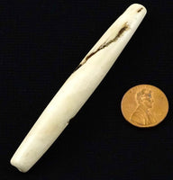 Naga, Shell Bead, Antique Chank Large Elongated Bicone, 3 3/8 x 5/8"