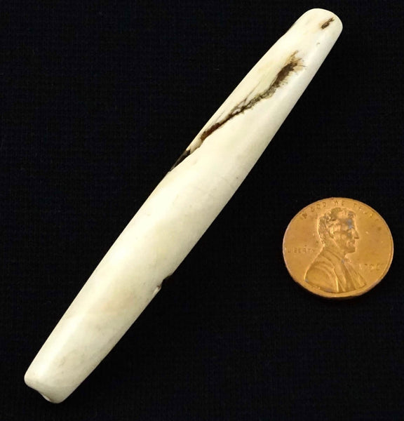Naga, Shell Bead, Antique Chank Large Elongated Bicone, 3 3/8 x 5/8"