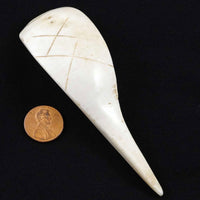 Naga Shell Slice, Antique, Large 1 3/8 x 4 1/4 inches