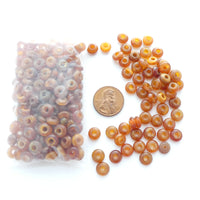 Horn Rondelles, Amber Color, 3x7mm, Pkg of 20 grams