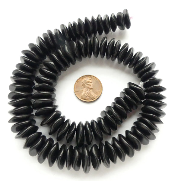 Horn, Wavy Rondelles, 5x12mm on 16" Strand