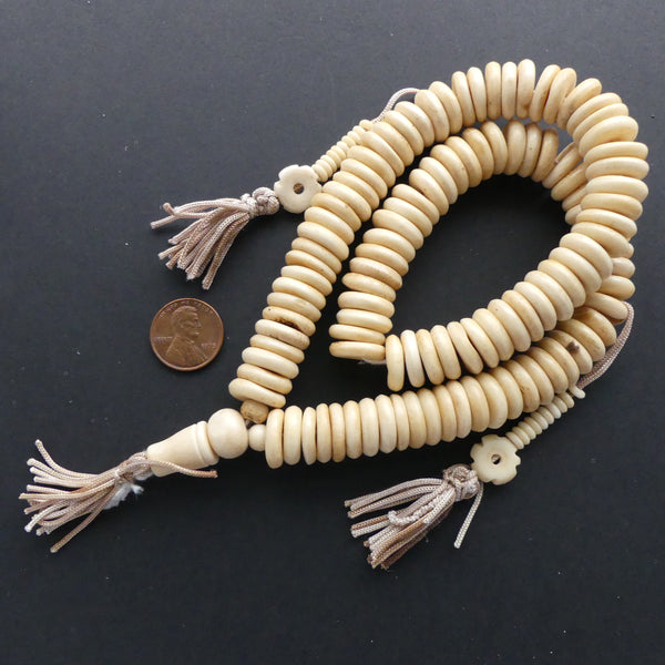 Bone, Mala, Natural Bone 3x14mm Slices
