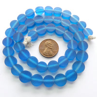 Resin Aqua Dark Matte, Coin Shape 10mm, Strands of