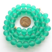 Resin Green/Teal Matte, 8mm Round on Strands of 50+