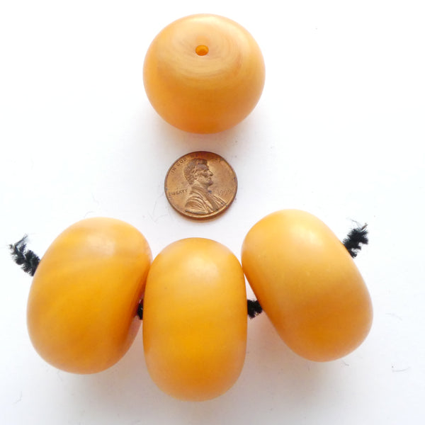 African Amber, Faux Amber Butterscotch, Oblates, 20x32mm, Sold Individually