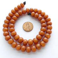 African Amber, Faux Amber, Dark Amber Oblates, 8x10mm, Strands