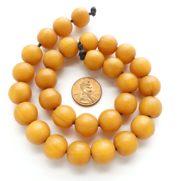 African Amber, Faux Amber Butterscoch, Round 13mm, Strands