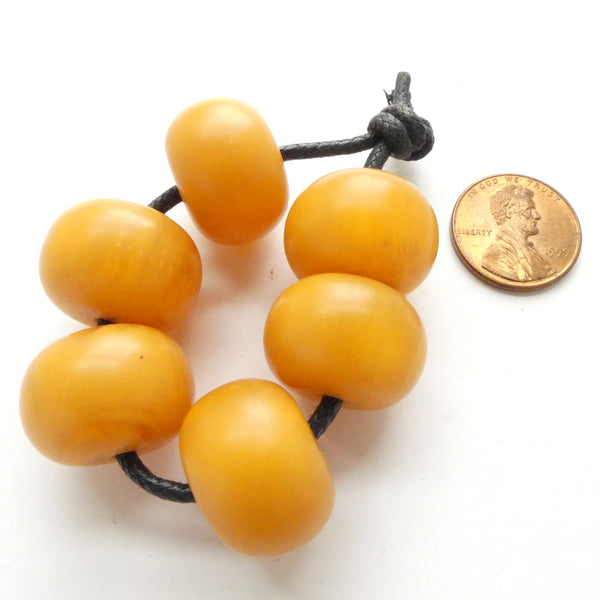 African Amber, Faux Amber Butterscotch, Oblates, 12x17mm, Set of 6