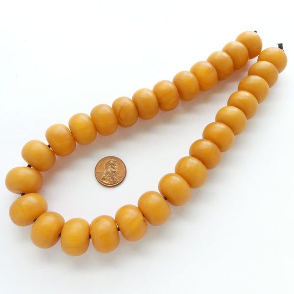African Amber, Faux Amber Butterscotch Oblates, 15x20mm, Strand of 28