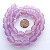 Resin Lavender Matte Oval 13x10mm, Strand of