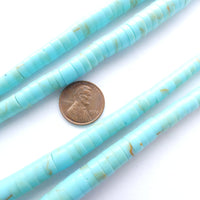 Block "Turquoise" Graduated 5-10mm Heishi on 16-inch Strands