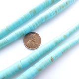 Block "Turquoise" Graduated 5-10mm Heishi on 16-inch Strands