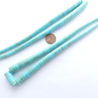 Block "Turquoise" Graduated 5-10mm Heishi on 16-inch Strands