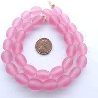 Resin Rose Matte Ovals, 13x10mm, Strand of 32