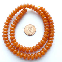 Resin Amber Mini Oblates 5x8mm on 17" Strands