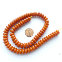 Resin Amber Rounded Edge Slices, 5x10mm on 16" Strands