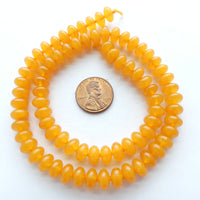 Resin Amber Mini Oblates, 5x8mm on 16" Strands