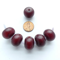 African Amber, Faux Amber Burgundy Oblates, 14x20mm, Set of 6