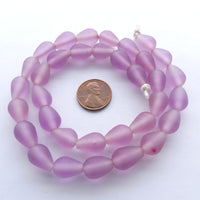 Resin Lavender Matte Teardrops 14x10mm, Strand of 34