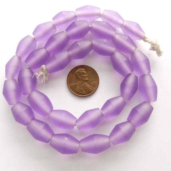 Resin Lavender Matte, Truncated Ovals, 14x10, Strands of 31